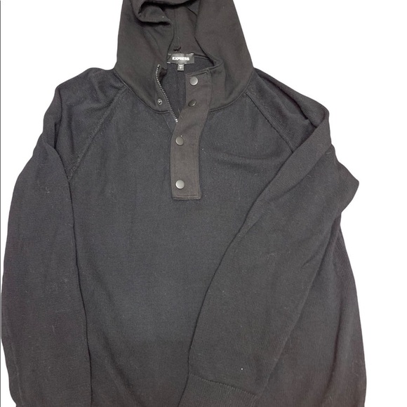 Express Knit Snap Collar with Hood - Picture 2 of 3